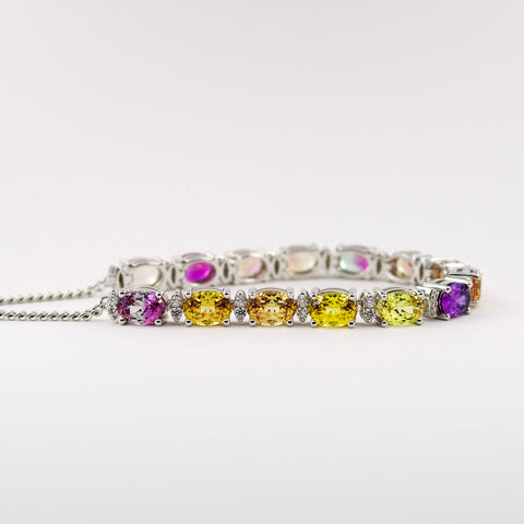 Elara Lab Grown Multicolor Sapphire Bracelet