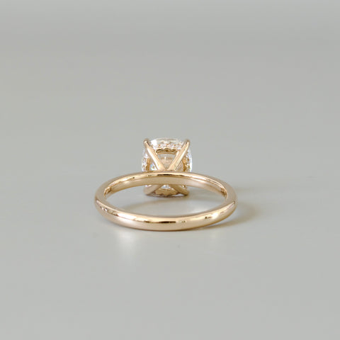 Elongated Cushion Cut Engagement Ring with Hidden Halo