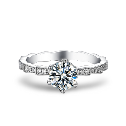 Hope • 1Ct. Round Brilliant Solitaire Hidden Halo Pave Engagement Ring