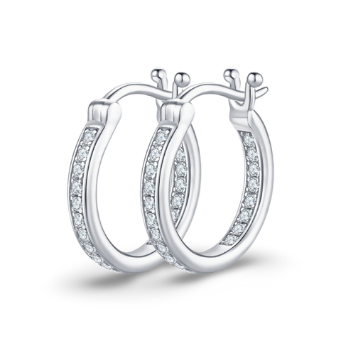 Inside-Out Petit Diamond Round Hoop Earrings