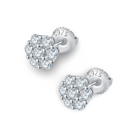 0.84ctw Plum Blossom Stud Earrings