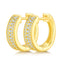 Three Channels Diamond Huggie Hoop Earrings