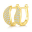 Four Channels Diamond Huggie Hoop Earrings