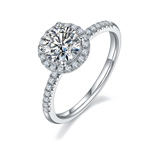 Confident • 1Ct. Round Halo Pave Accent Engagement Ring