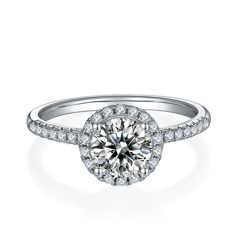 Confident • 1Ct. Round Halo Pave Accent Engagement Ring