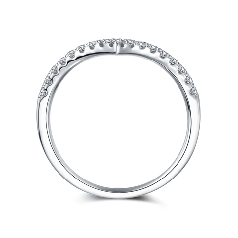 Curved Half Eternity Ring Band