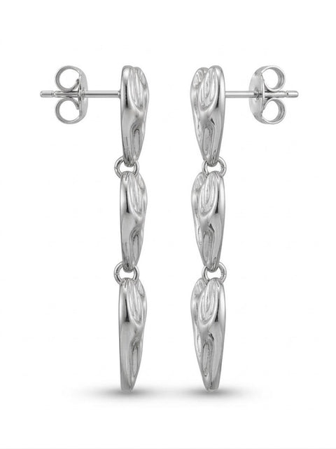 Malibu Water Ripple Hearts Dangle Earrings