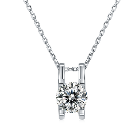 4ctw C Shaped Diamond Necklace Earrings Set