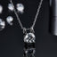 4ctw C Shaped Diamond Necklace Earrings Set