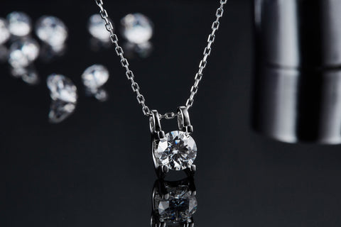 4ctw C Shaped Diamond Necklace Earrings Set