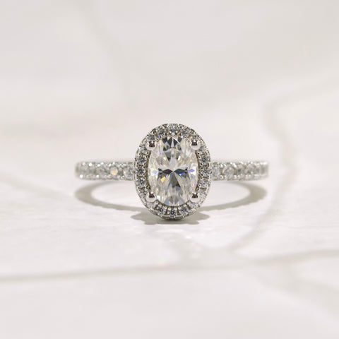 Oval Halo Pavé Engagement Ring