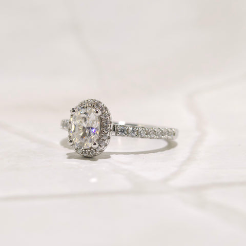 Oval Halo Pavé Engagement Ring