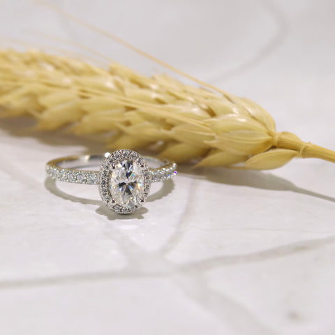 Oval Halo Pavé Engagement Ring