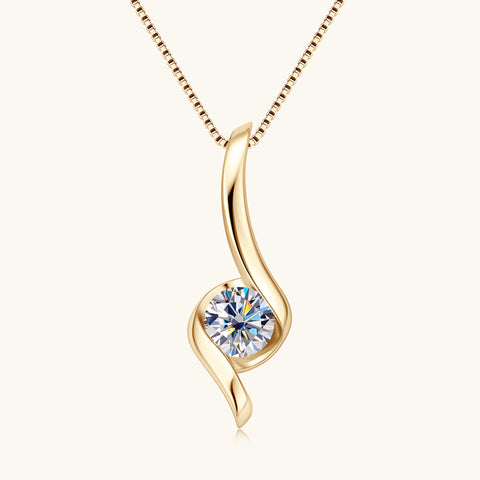 Harmony 1ct Solitaire Diamond Music Note Pendant Necklace