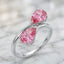 Lab-grown Padparadscha Toi et Moi Ring