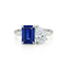 Lab-grown Sapphire Toi et Moi Ring