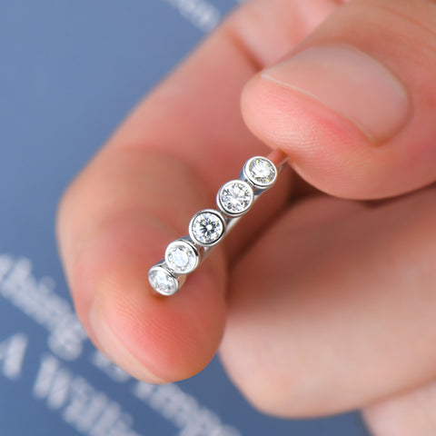 Aria Five Stones Bezel-Set Diamond Ring