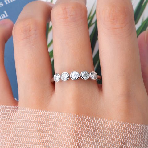 Aria Five Stones Bezel-Set Diamond Ring