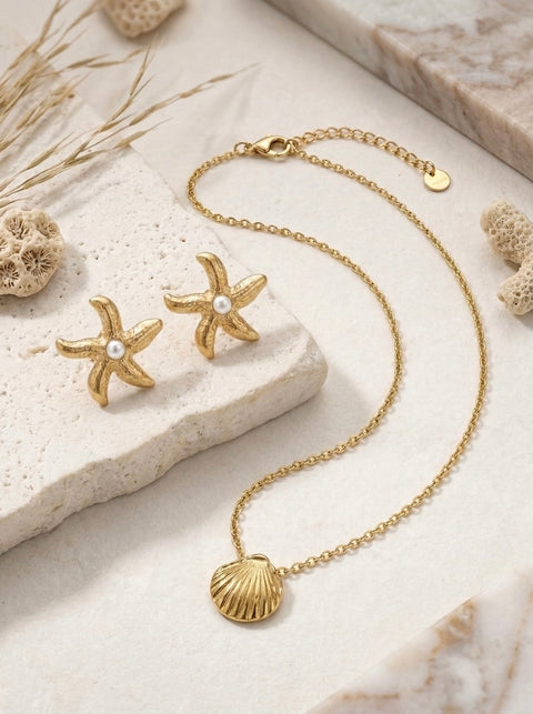 Santa Barbara Starfish Pearl Studs