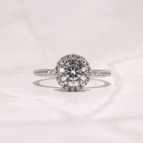 Round Halo Pavé Engagement Ring