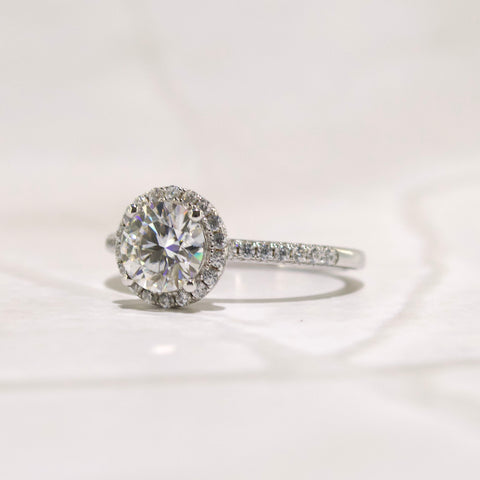 Round Halo Pavé Engagement Ring