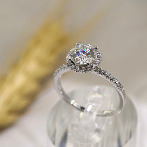 Round Halo Pavé Engagement Ring