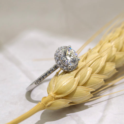 Round Halo Pavé Engagement Ring