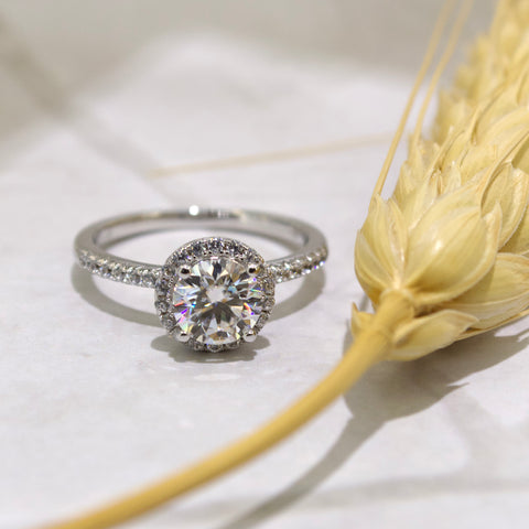 Round Halo Pavé Engagement Ring