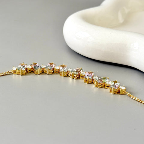Lab-grown Bi-color Tourmaline Bracelet