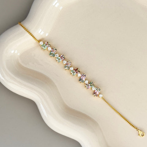 Lab-grown Bi-color Tourmaline Bracelet