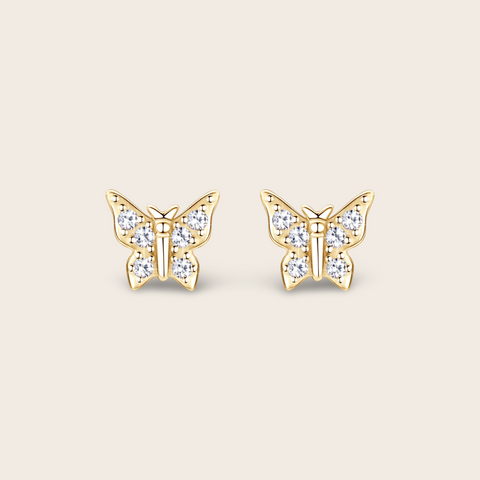 Butterfly Diamond Stud Earrings