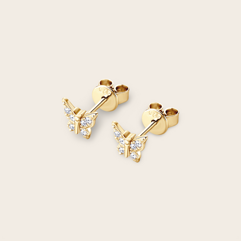 Butterfly Diamond Stud Earrings