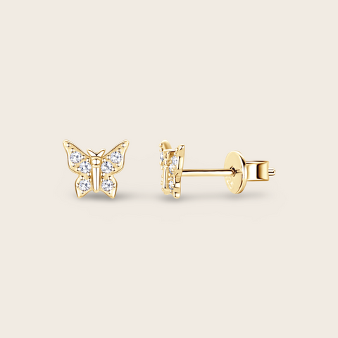 Butterfly Diamond Stud Earrings