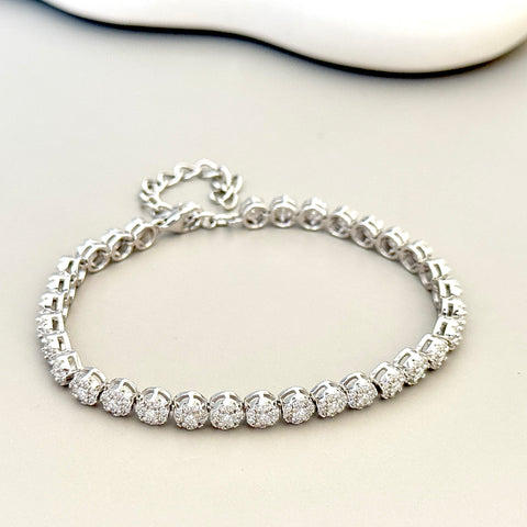 Clustered Moissanite Tennis Bracelet