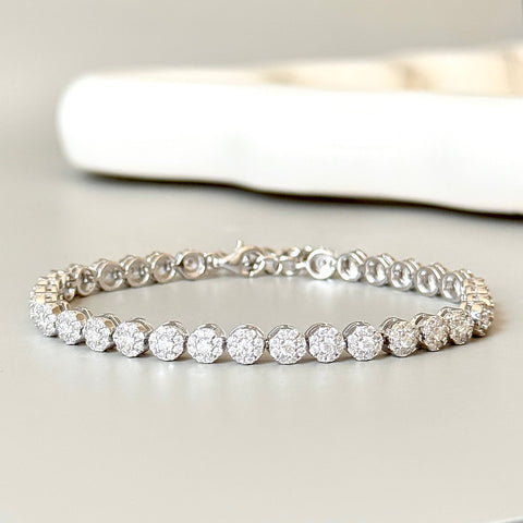 Clustered Moissanite Tennis Bracelet