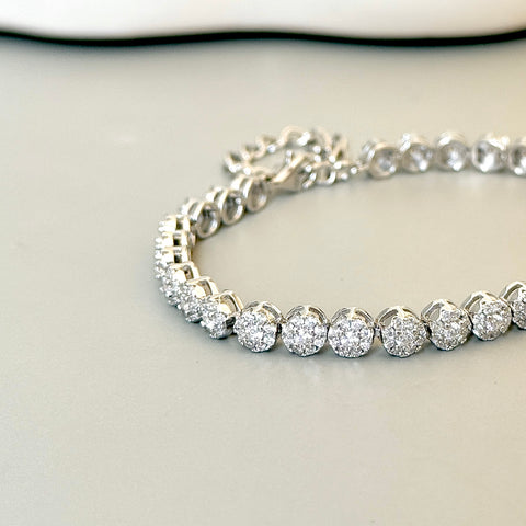 Clustered Moissanite Tennis Bracelet