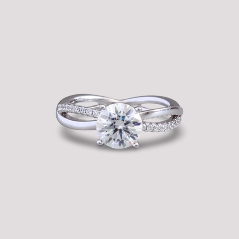 Elysia Double Shoulder Engagement Ring