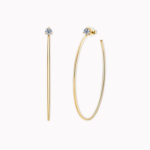 Ella 925 Sterling Silver Moissanite Large Hoop Earrings