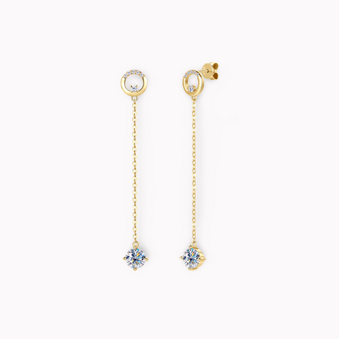 925 Sterling Silver "Mila" 2ctw Moissanite Drop Earrings