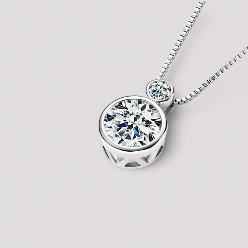 GRA Certified Moissanite Beating Heart Diamond Pendant, Necklace, Hoop Earrings Jewelry Set main image 1