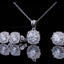 2.37Ct.t.w Round Brilliant Belle Halo Necklace Earrings Set