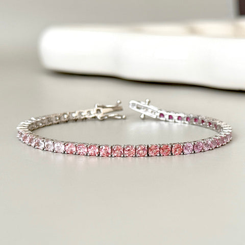 Rainbow Lab-grown Sapphire Tennis Bracelet