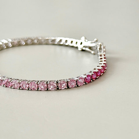 Rainbow Lab-grown Sapphire Tennis Bracelet