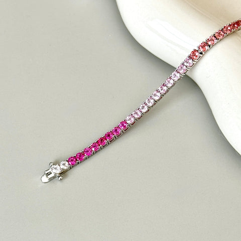 Rainbow Lab-grown Sapphire Tennis Bracelet