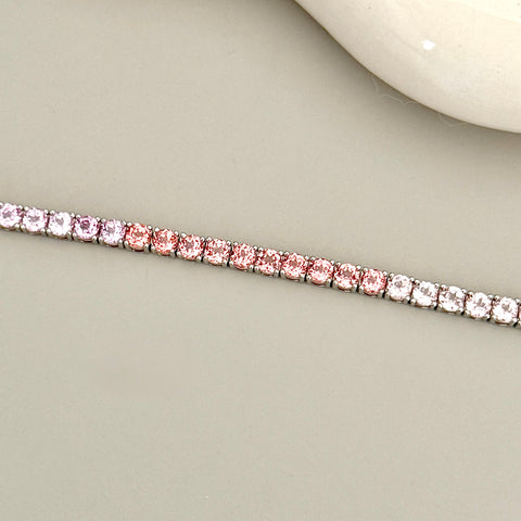 Rainbow Lab-grown Sapphire Tennis Bracelet