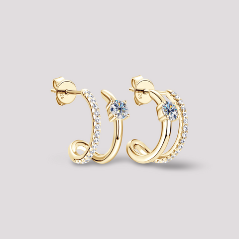 Gold Stacked C Studs