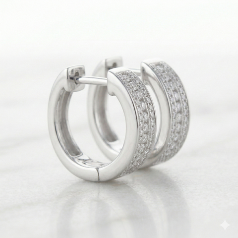 Three Channels Huggie Hoop Earrings