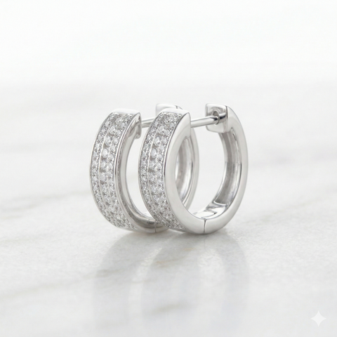 Three Channels Huggie Hoop Earrings