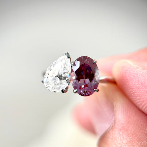 Toi et Moi Ring with Lab-grown Alexandrite