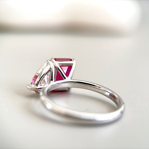 Toi et Moi Ring with Lab-grown Ruby